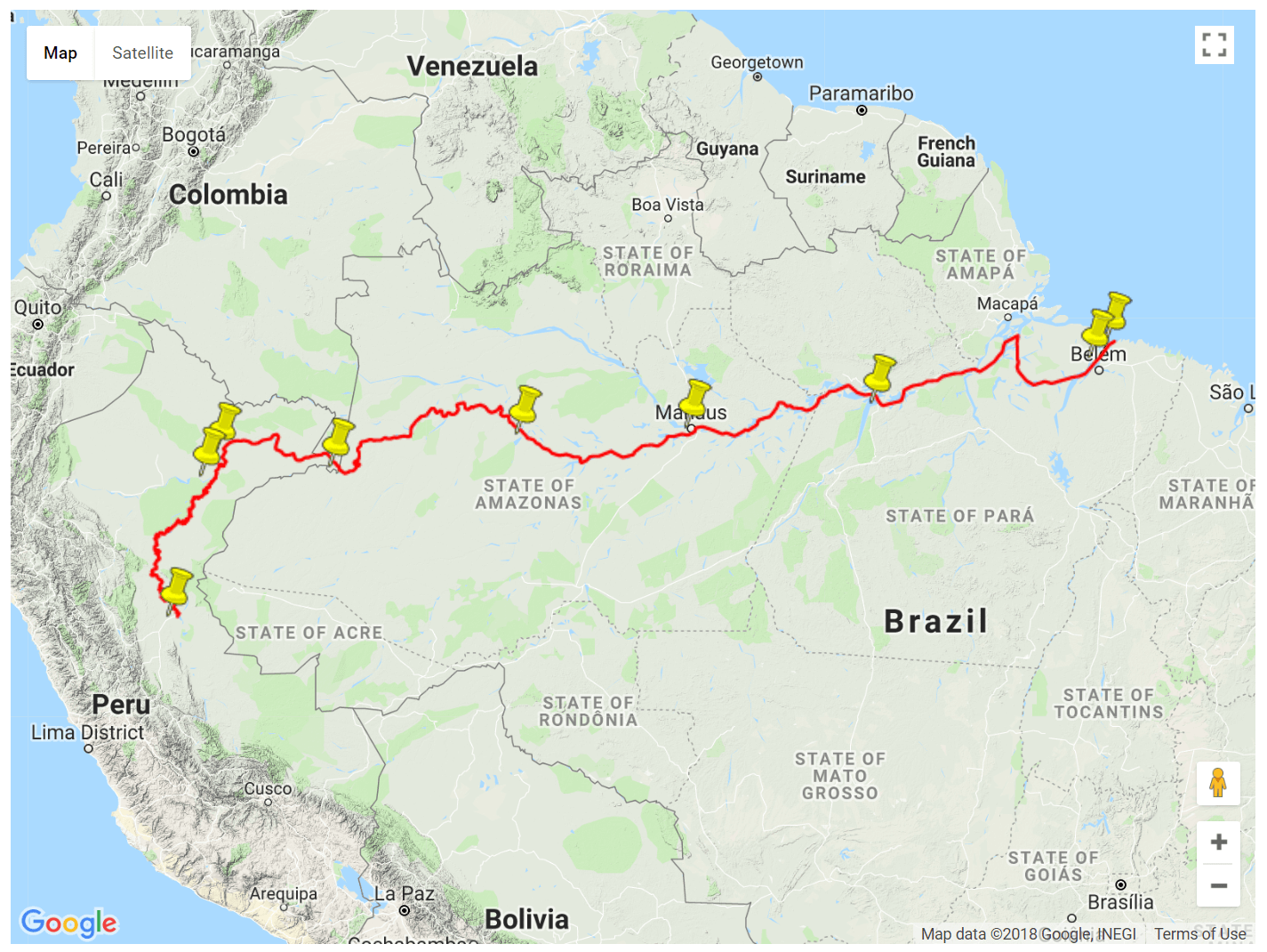 The Route - Kayak The Amazon